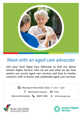 Meet with an Aged Care Advocate - Seniors Right Service